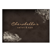 Beige Trendy Salon Spa Floral Appointment Card Business Card