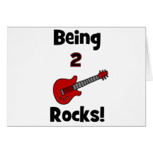 Being 2 Rocks!  with Guitar Greeting Card