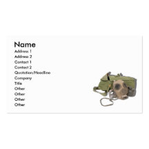 BeingPreparedGasMaskCard, Name, Address 1, Addr... Business Card Template