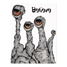 Believe Alien Rocks Postcard