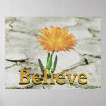 Believe Blooming Grey Earth Poster-Customise