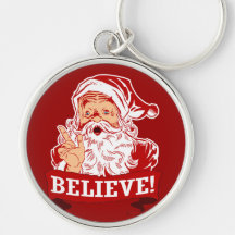 Believe In Santa Claus Keychains