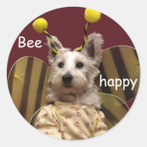 Bella the Bee Round Sticker