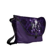 Belladonna Gothic Purple Skull Fairy Messenger Bag