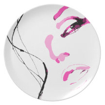 Belle Fille Visage Face Dinner Plate