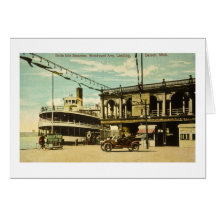 Belle Isle Steamer, Woodward Ave. Landing, Detroit Card