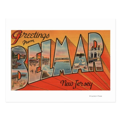 Belmar, New Jersey - Large Letter Scenes Postcards