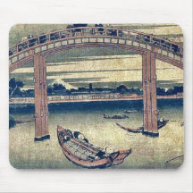 Below Mannen Bridge by Katsushika,Hokusai Mouse Pad