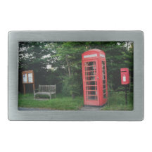 Belt Buckle Countryside Red Phone and Mail Box