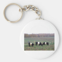 Beltie Cow Herd in Fall Keychain