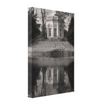 Belvedere Teahouse in Black & White Stretched Canvas Print