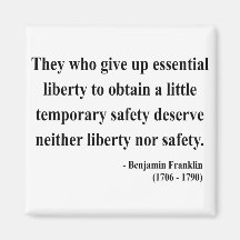 Ben Franklin Quote 1a Refrigerator Magnet