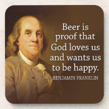 Ben Franklin Quote on Beer Coaster