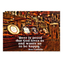 Ben Franklin's Famous Beer Quote Custom Invite