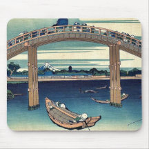 Beneath Mannen Bridge by Katsushika,Hokusai Mouse Pad