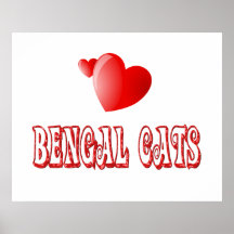 Bengal Cat Love Poster