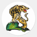 Bengal Tiger Art  #031 Round Stickers