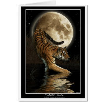 Bengal TIGER & Moon Greeting-card