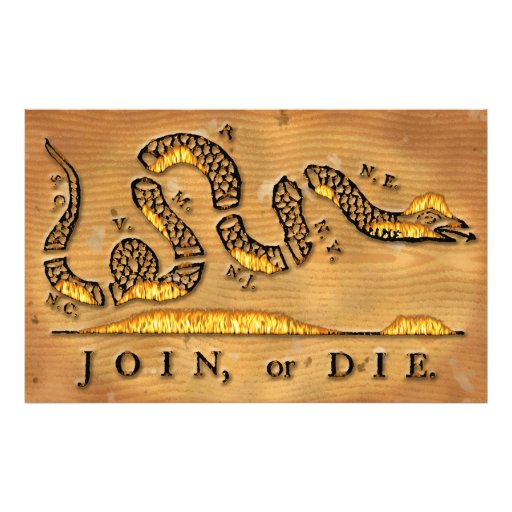 Benjamin Franklin's Join Or Die Political Cartoon Photograph