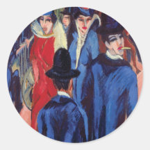 Berlin Street Scene Round Stickers