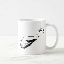 Bermuda Trendy Peace Sign with Bermudian map Mug