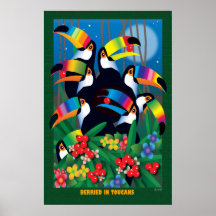 BERRIED IN TOUCANS POSTER