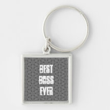 Best Boss Ever Modern Silver Star Pattern Keychain