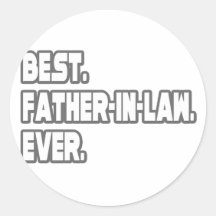 Best Father-In-Law Ever Round Stickers