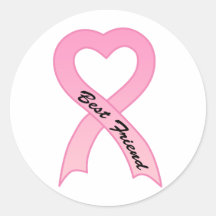 Best Friend Pink Ribbon Sticker