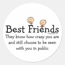 Best Friends Round Sticker