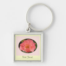 Best Grandma Key Ring with Rose Design Keychain