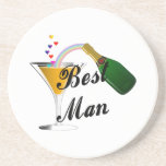 Best Man Champagne Toast Beverage Coasters
