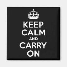 Best Price Keep Calm And Carry On Black and White Fridge Magnet
