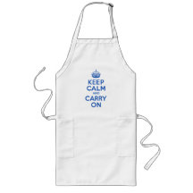 Best Price Keep Calm And Carry On Blue Aprons