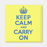 Best Price Keep Calm And Carry On Blue Fridge Magnet