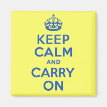 Best Price Keep Calm And Carry On Blue Fridge Magnet