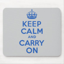 Best Price Keep Calm And Carry On Blue Mousepads
