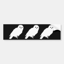 Best Price Three Mysterious White Owls Bumper Stickers