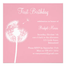 Best Wishes! Birthday Party (pink) Personalised Announcement