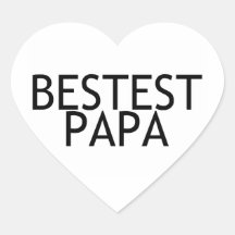 Bestest Papa Heart Stickers