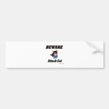 Beware Attack Cat Bumper Stickers