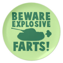 Beware EXPLOSIVE FARTS! Dinner Plates