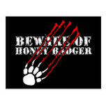 Beware of honey badger post card