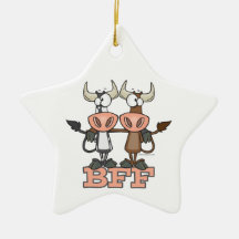 BFF cow best friends forever buddies Ornament