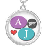 BFF Friendship Purple & Blue Round White Necklace necklaces