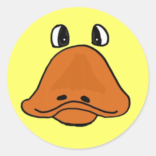 Bg Hilarious Cartoon Duck Face Sticker Zazzle 