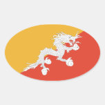 Bhutan Flag Oval Sticker
