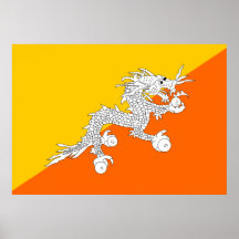 Bhutan Flag Posters