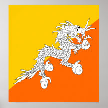 Bhutan High quality Flag Posters