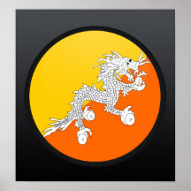 Bhutan quality Flag Circle Print